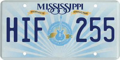 MS license plate HIF255
