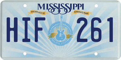 MS license plate HIF261