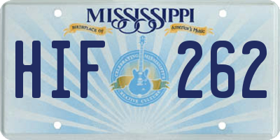 MS license plate HIF262