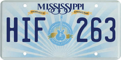 MS license plate HIF263