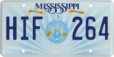 MS license plate HIF264