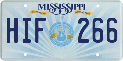 MS license plate HIF266