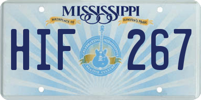 MS license plate HIF267