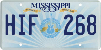 MS license plate HIF268