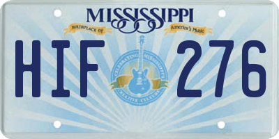 MS license plate HIF276