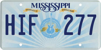 MS license plate HIF277