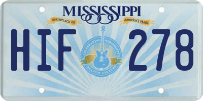 MS license plate HIF278
