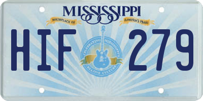 MS license plate HIF279