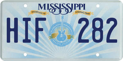 MS license plate HIF282