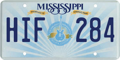 MS license plate HIF284