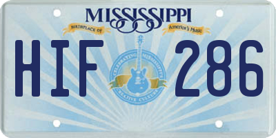 MS license plate HIF286