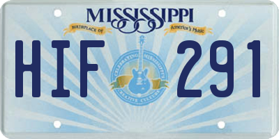 MS license plate HIF291
