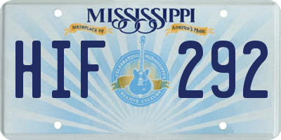 MS license plate HIF292