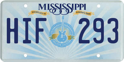MS license plate HIF293