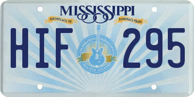 MS license plate HIF295