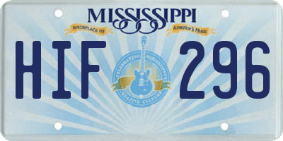 MS license plate HIF296