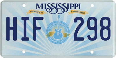 MS license plate HIF298