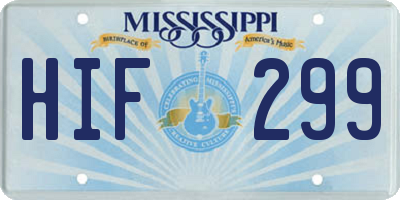 MS license plate HIF299