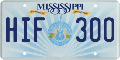 MS license plate HIF300