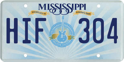 MS license plate HIF304