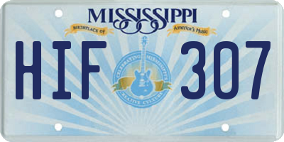MS license plate HIF307