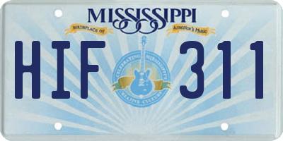 MS license plate HIF311