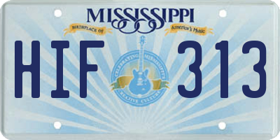 MS license plate HIF313