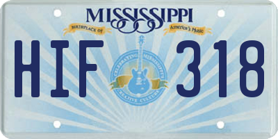 MS license plate HIF318