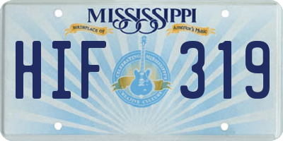 MS license plate HIF319