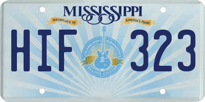 MS license plate HIF323