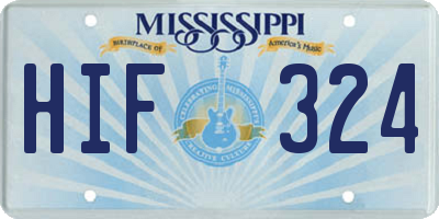 MS license plate HIF324