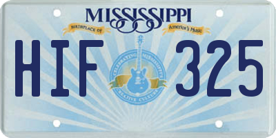 MS license plate HIF325