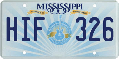 MS license plate HIF326