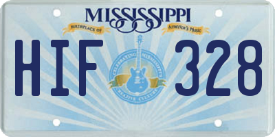 MS license plate HIF328