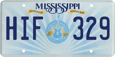 MS license plate HIF329