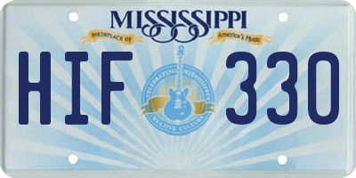 MS license plate HIF330