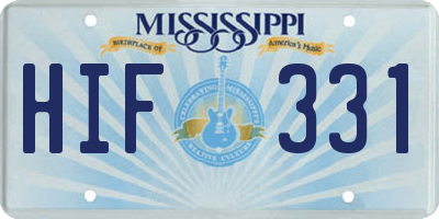 MS license plate HIF331