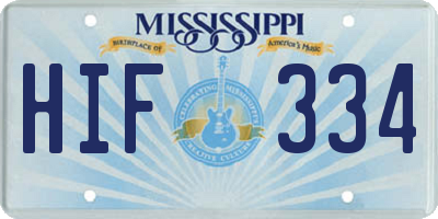 MS license plate HIF334
