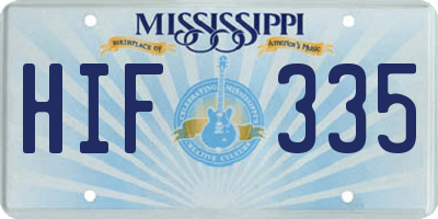MS license plate HIF335
