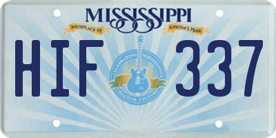 MS license plate HIF337