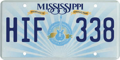 MS license plate HIF338