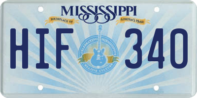 MS license plate HIF340