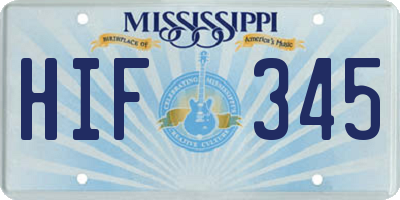 MS license plate HIF345