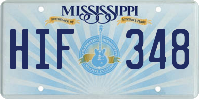 MS license plate HIF348