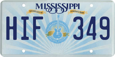 MS license plate HIF349