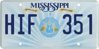 MS license plate HIF351