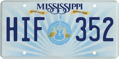 MS license plate HIF352