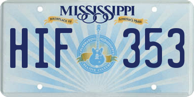 MS license plate HIF353