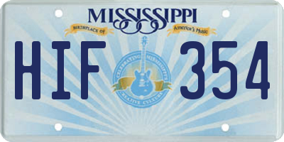 MS license plate HIF354