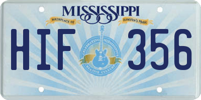 MS license plate HIF356